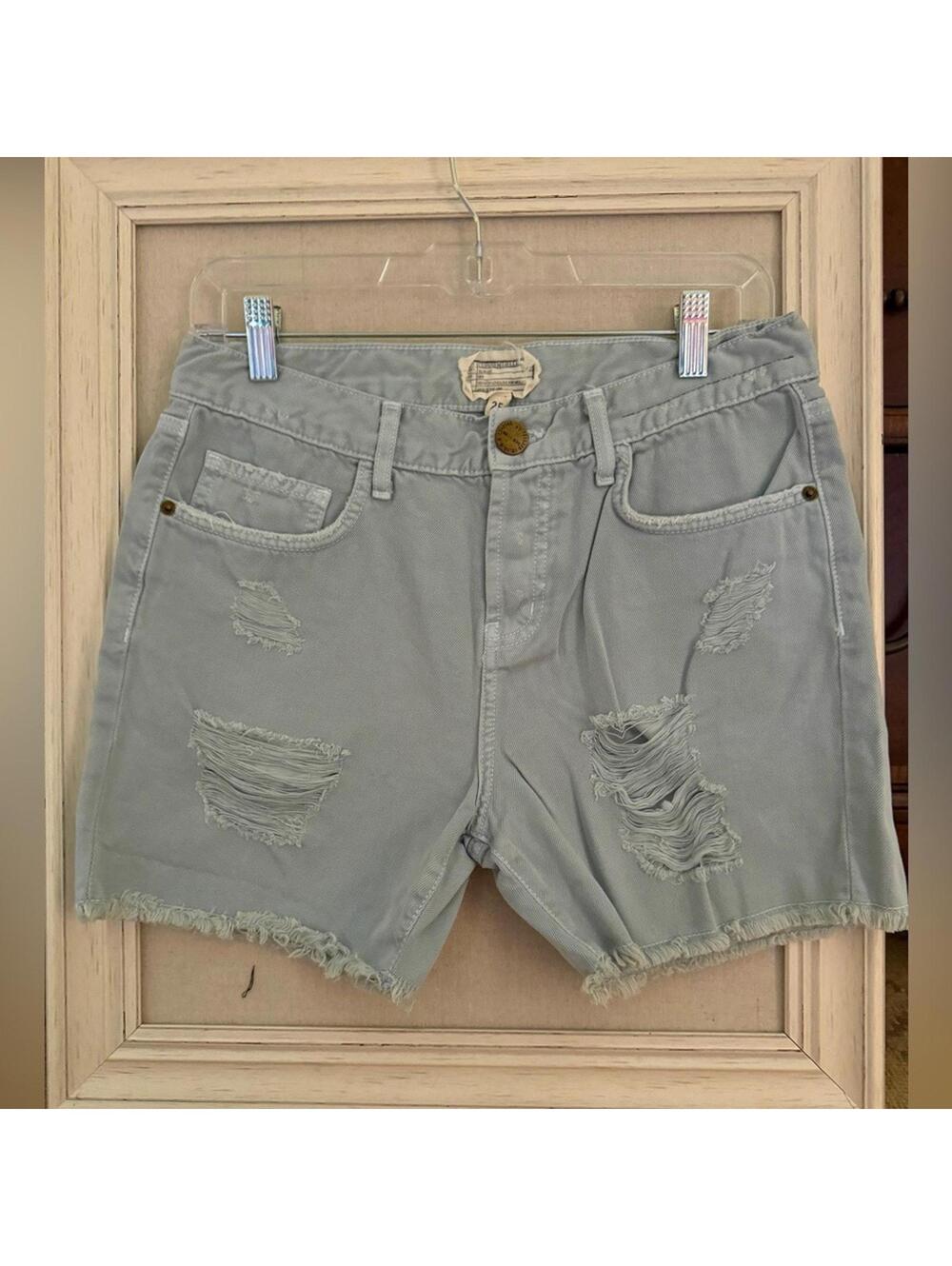 Current Elliot button fly mineral gray destroyed Scout Short NWOT 25